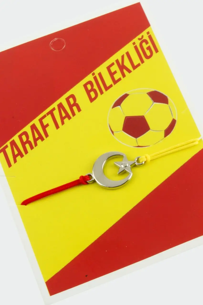 Ay Yıldız Sarı Kırmızı İpli Bileklik bbb23
