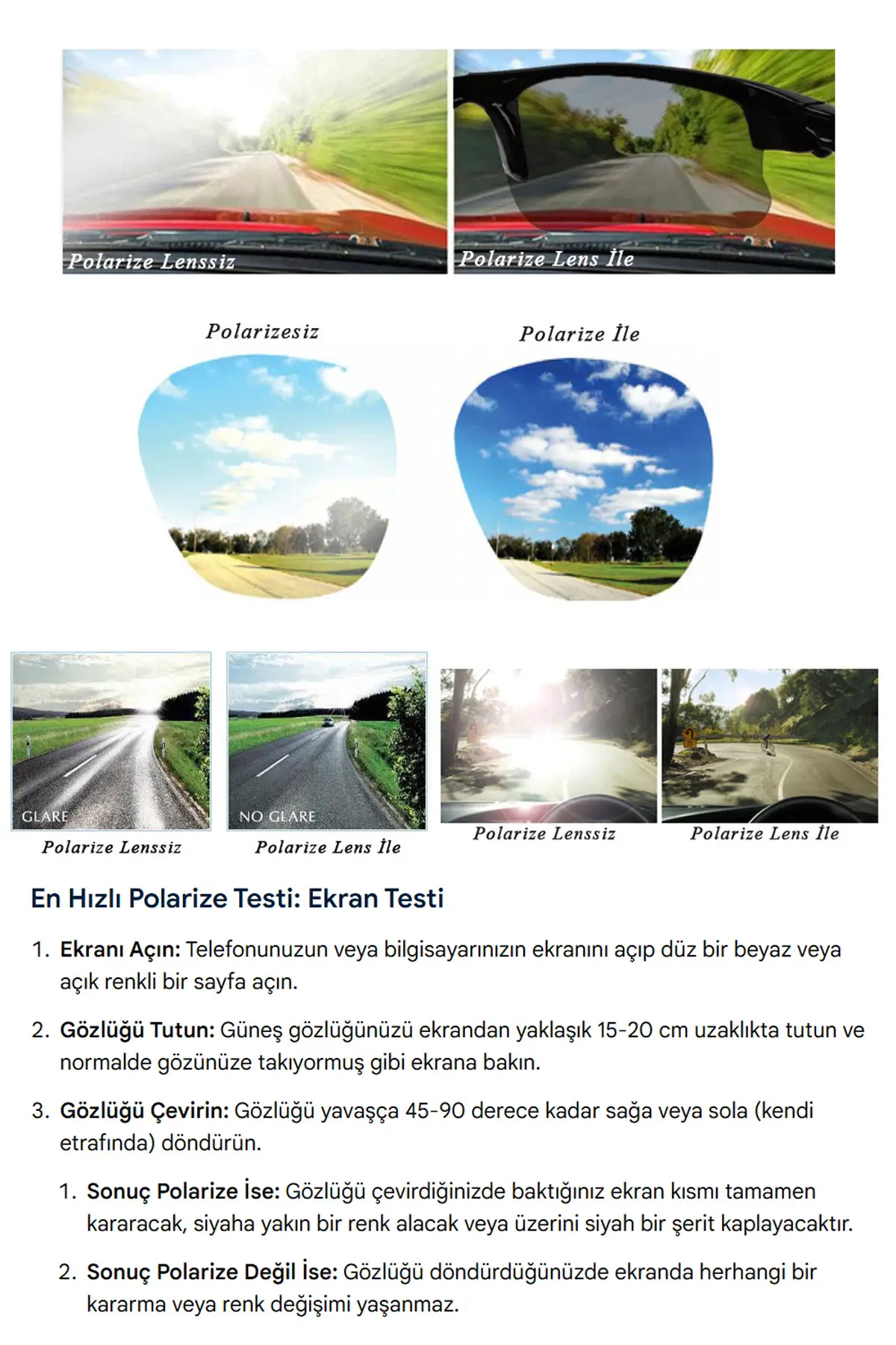 Büyük Boy Polarize Yaylı Güneş Gözlük Klipsi Taşıma Kılıfı Hediyeli epk18