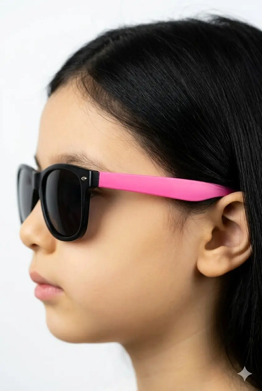 Extoll Çift Renkli Kız Erkek Çocuk Güneş Gözlüğü Unisex Model ex268 - Ç- Siyah / S-Pembe