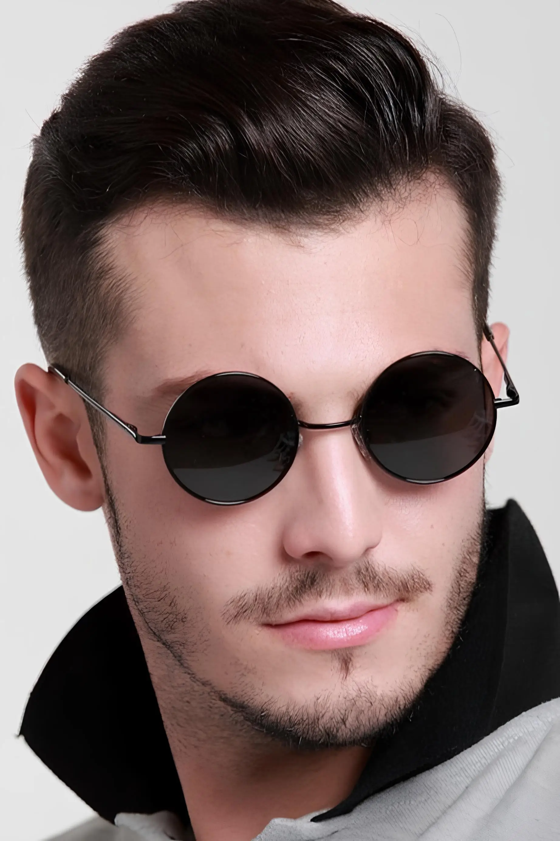 Extoll John Lennon Yuvarlak Erkek Kadın Güneş Gözlüğü Unisex Gözlük Ex608 - Siyah