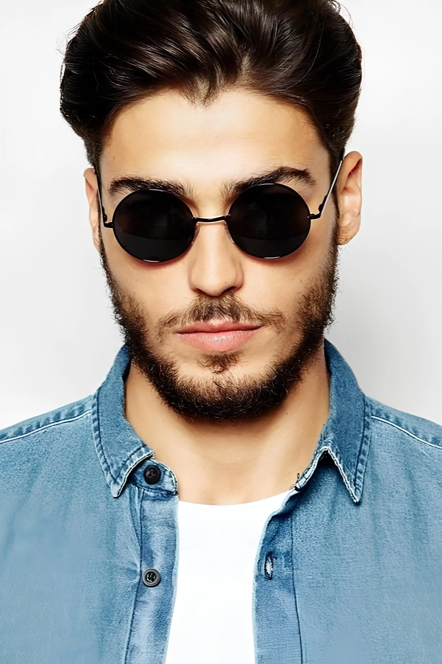 Extoll Yuvarlak Cam John Lennon Bayan Erkek Güneş Gözlüğü Unisex Gözlük ex608 - Siyah