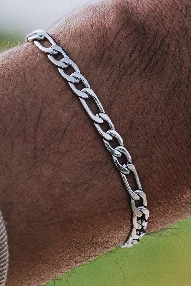 Figaro Paslanmaz Çelik Bileklik Unisex Erkek Bayan Bileklik Zincir ack06b-2