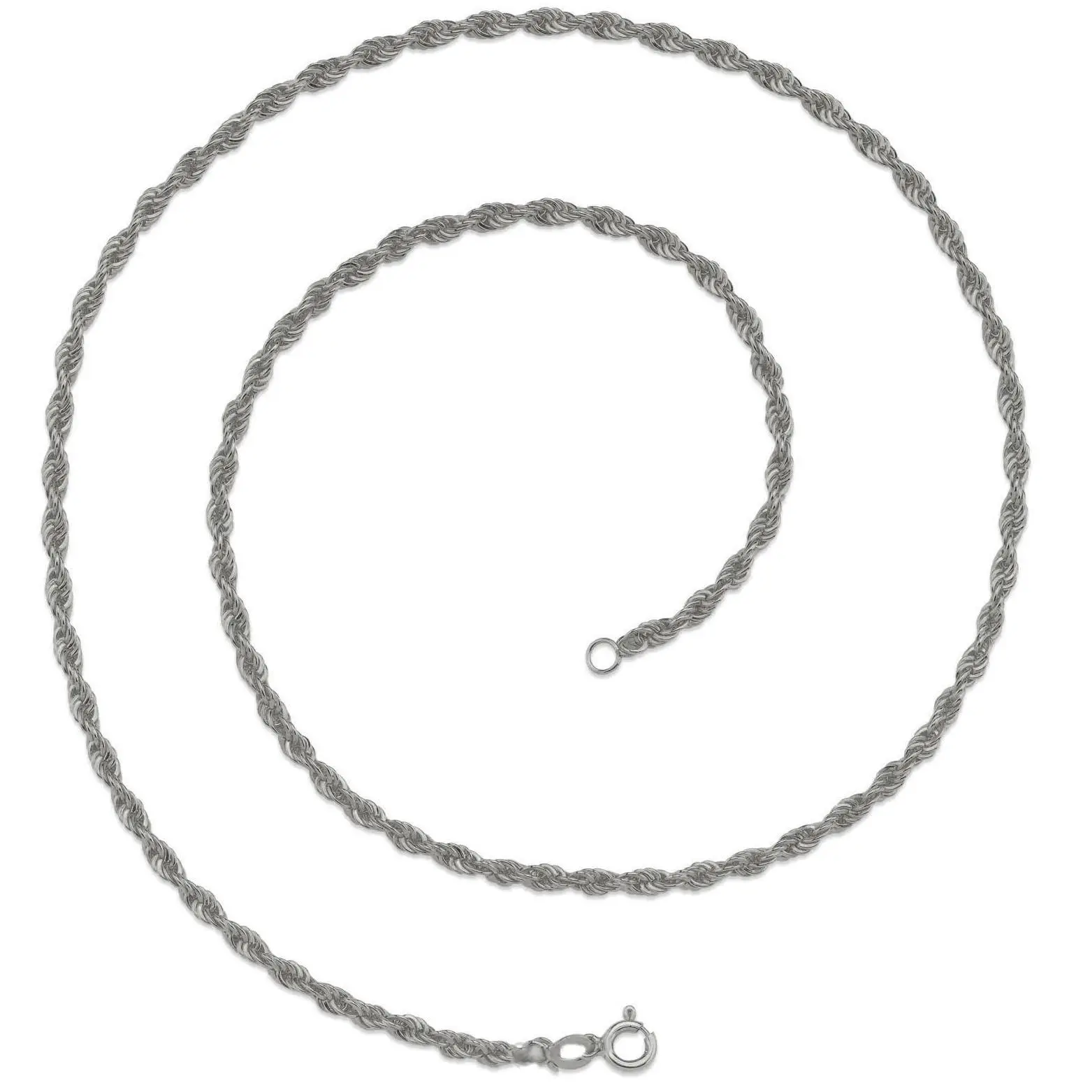 Gümüş Halat Burgu Zincir Erkek Kolye 55cm 3mm 10gr msn01 - Beyaz