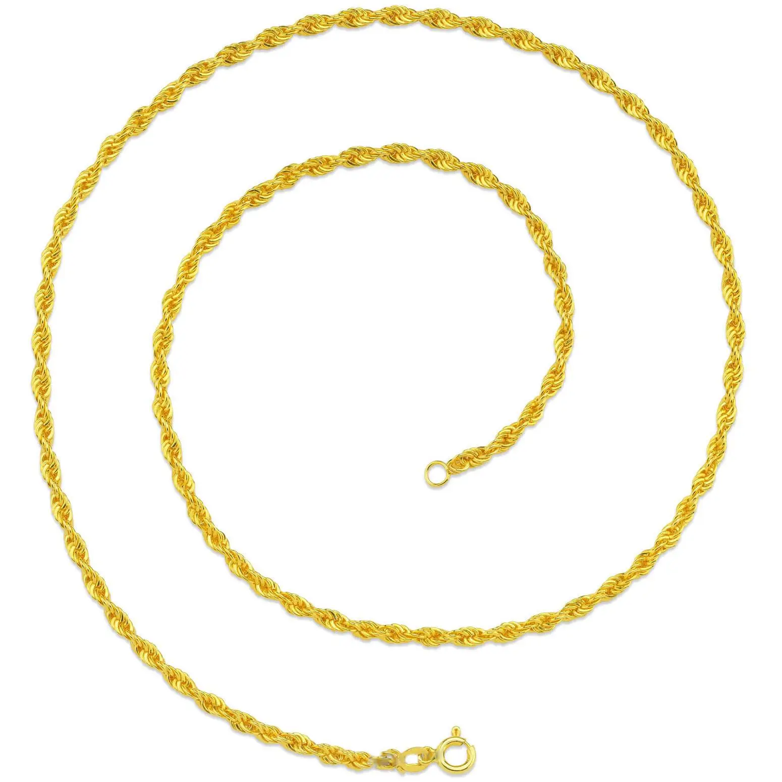 Gümüş Halat Burgu Zincir Erkek Kolye 55cm 3mm 10gr msn01 - Sarı