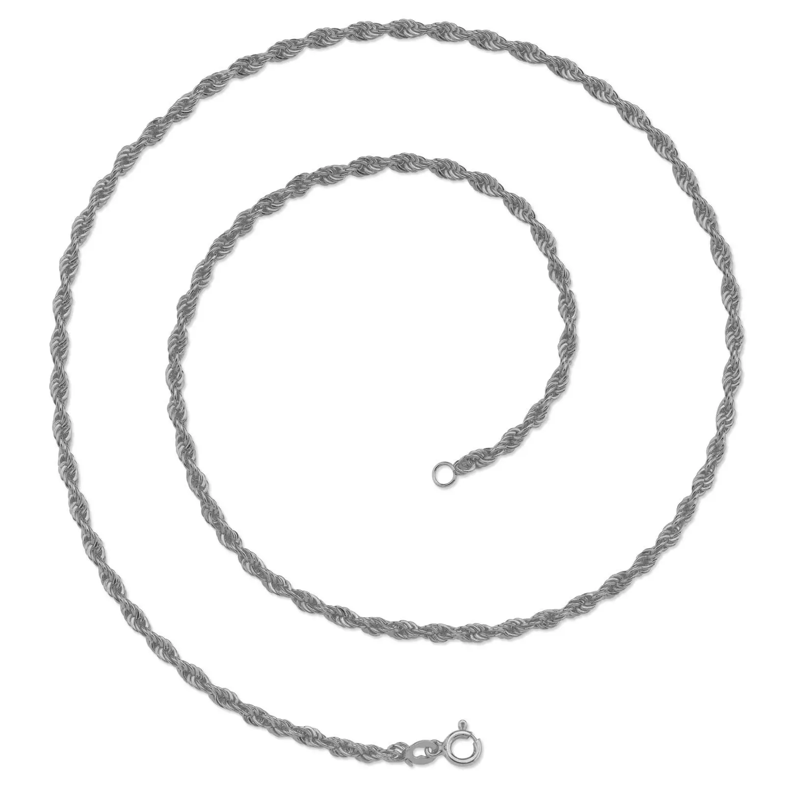 Gümüş Halat Burgu Zincir Erkek Kolye 55cm 4mm 14gr msn02 - Beyaz
