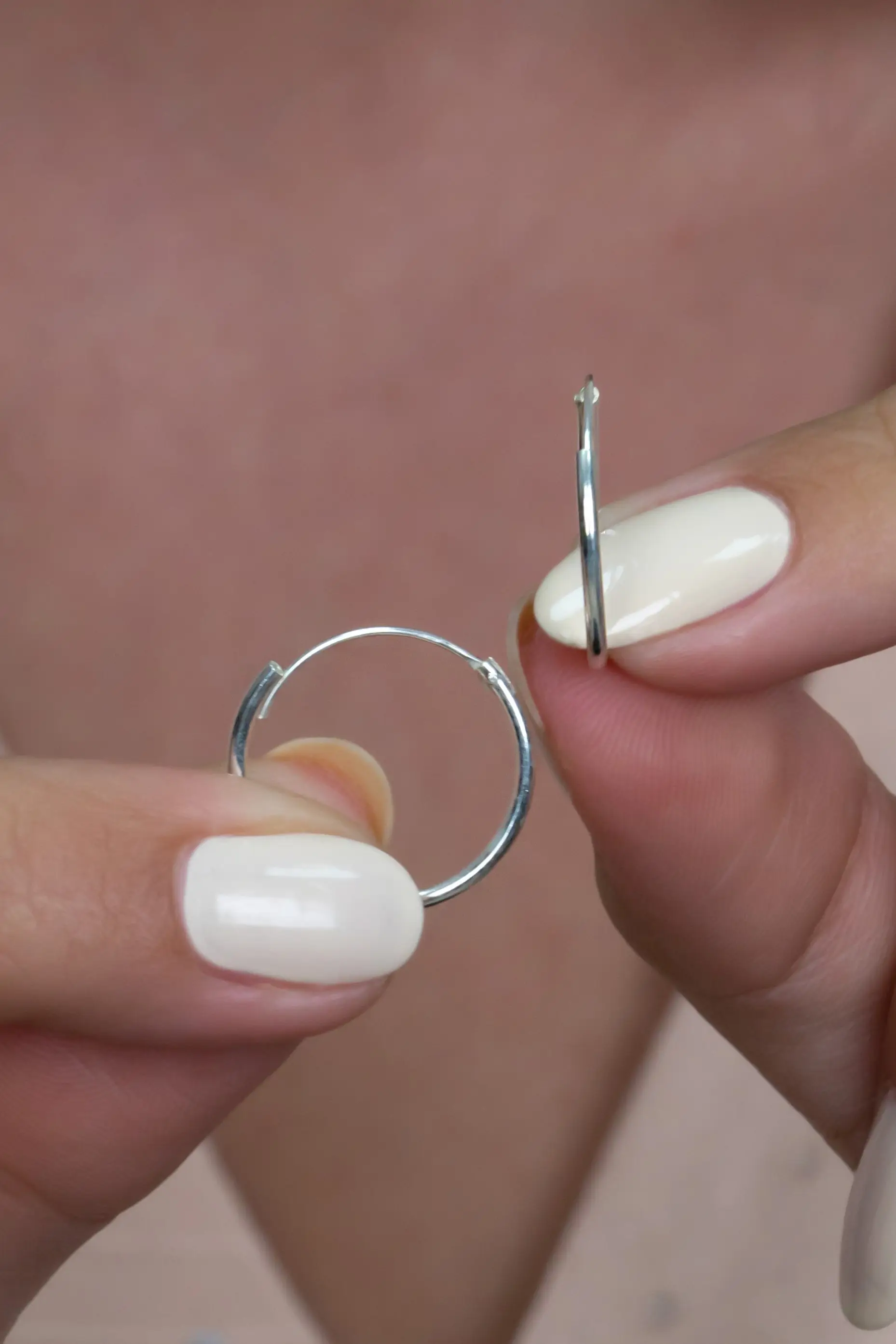 Bayan Gümüş Halka Küpe Menteşeli 18mm wsk01