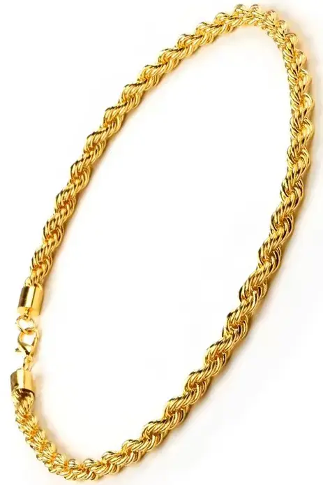 İnce Gold Renk Halat Model Burgulu Unisex Çelik Bileklik eck28bi