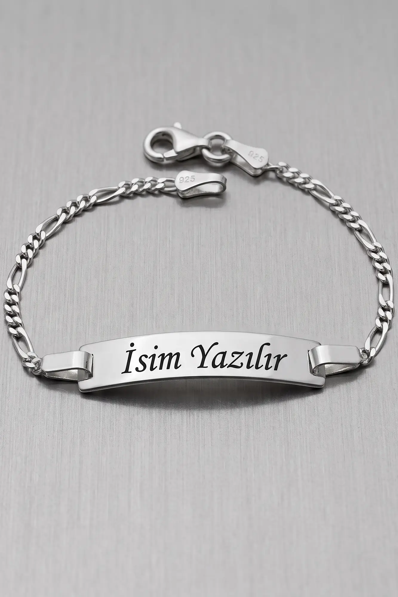 Kişiye Özel İsimli Gümüş Genç Çocuk Bebek Künyesi Bebek Bilekliği csb04-i