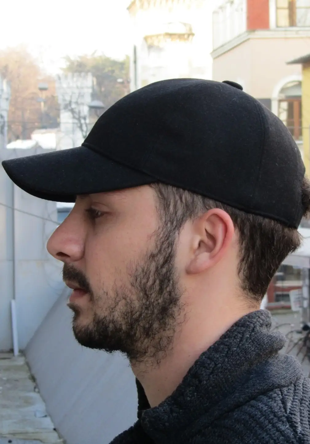 Kışlık Kaşe Beyzbol Kep Erkek Şapka cp225 - Siyah