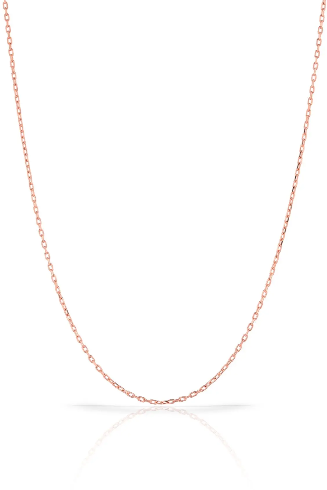 Klasik Forse Kadın Erkek Unisex Gümüş Zincir Kolye 45cm wsn00 - Pembe