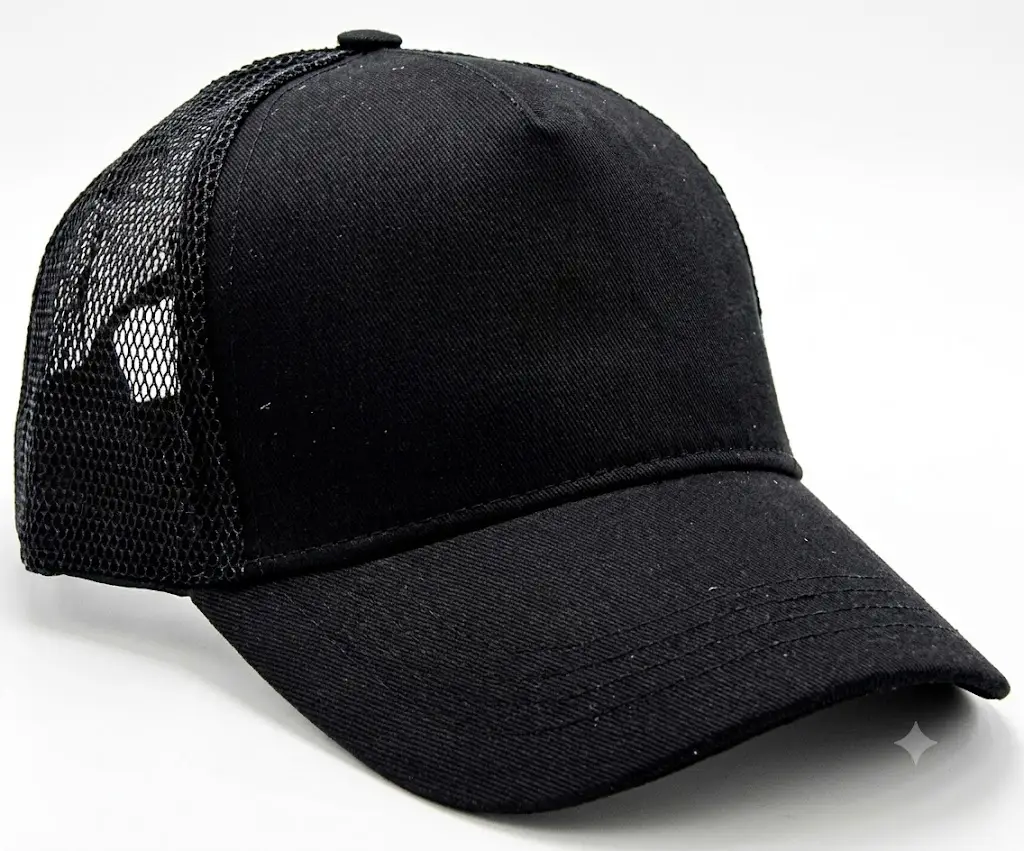 Nakışlı Cap Yazlık Fileli Unisex Erkek Kadın Şapka cp222 - Siyah Siyah Yazılı