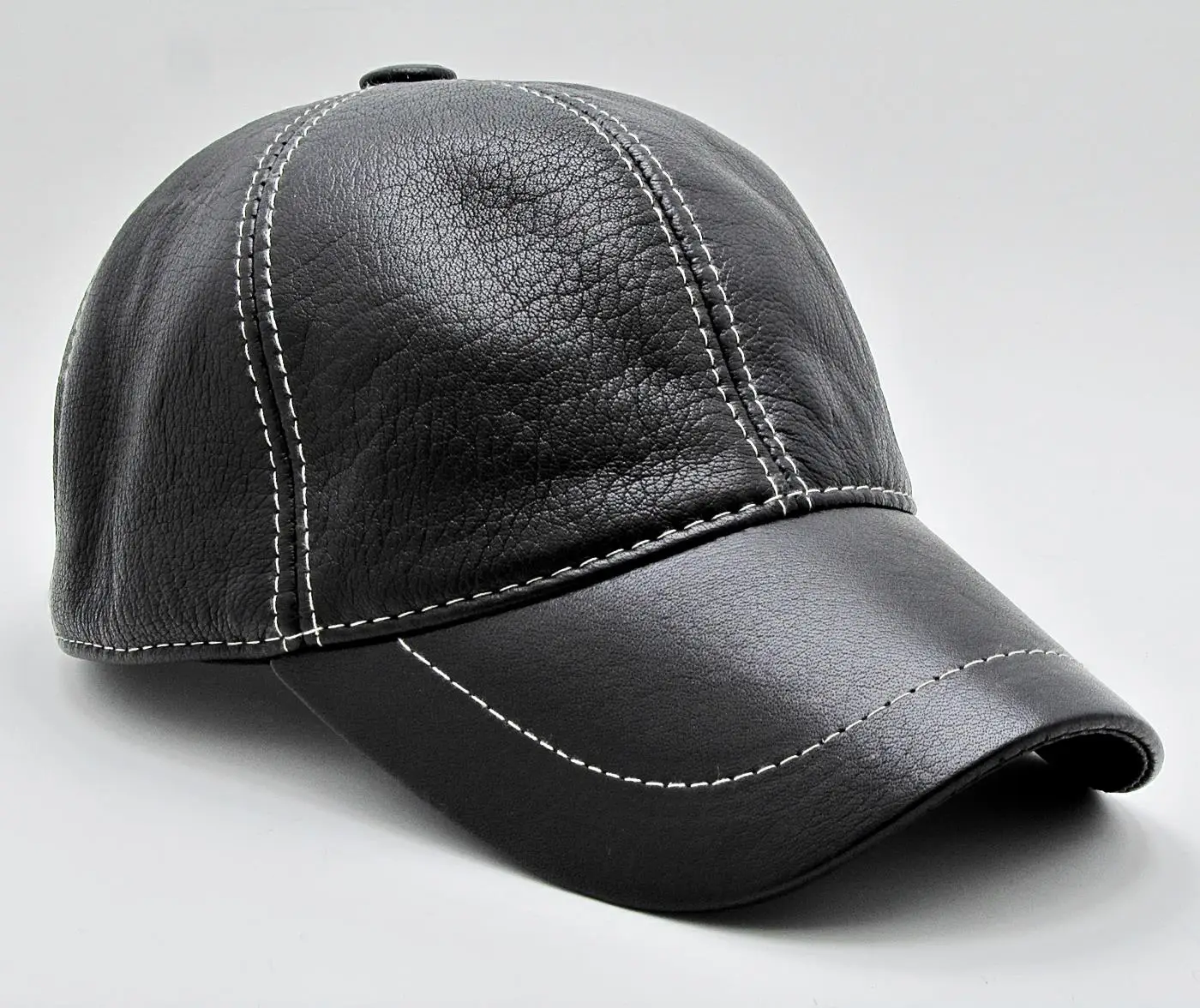 Siyah Deri Beyzbol Cap Erkek Şapka Unisex Model cp228