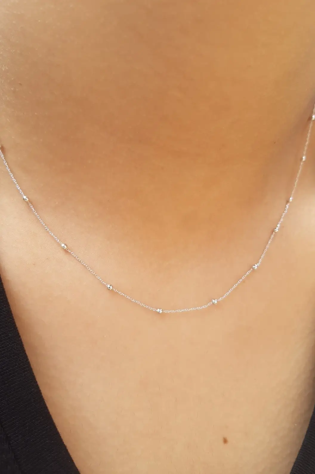 Toplu Bayan Gümüş Zincir Kolye 60 cm 3 Renk wsn212u - Beyaz